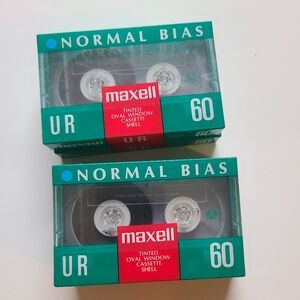 Maxell UR 60 Normal Bias Cassette Tapes – 2 Pack Vintage Blank Audio